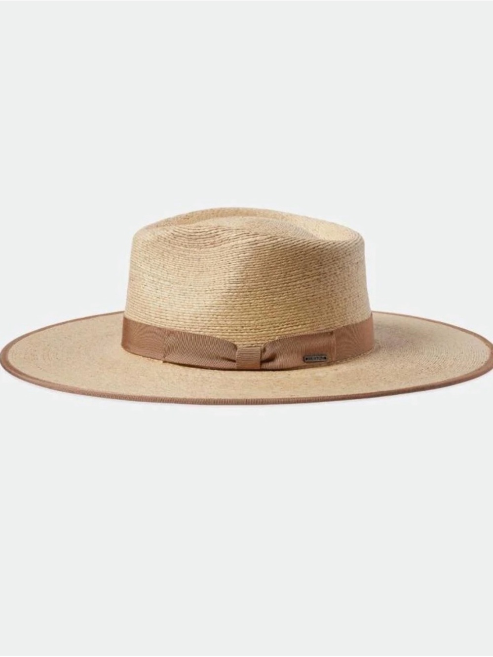 Brixton Jo Rancher Natural Straw Wide-Brim Fedora with Tan Band